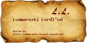 Ludmerszki Loránd névjegykártya